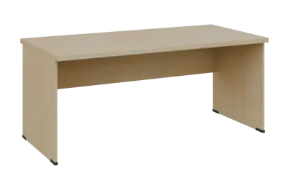 MHPL 38 - 18 stůl kancelářský, dřevěná podnož, deska 36 mm, široký 1800 mm, bříza světlá